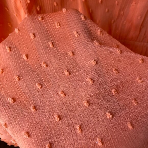 ASOS Curve Coral Ruffle Chiffon Sheer Dobby Tunic Dress Swim Cover Up 18 - Picture 7 of 12